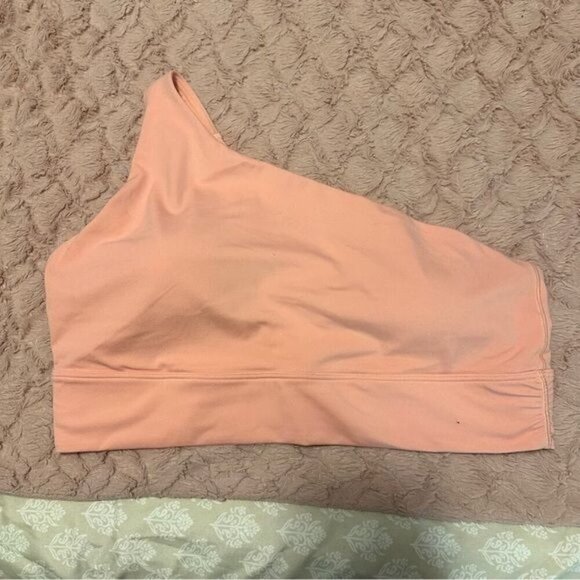 Athleta Athena Bra A-C Sz XL Peachy Pink Orange One Shoulder - Picture 3 of 9
